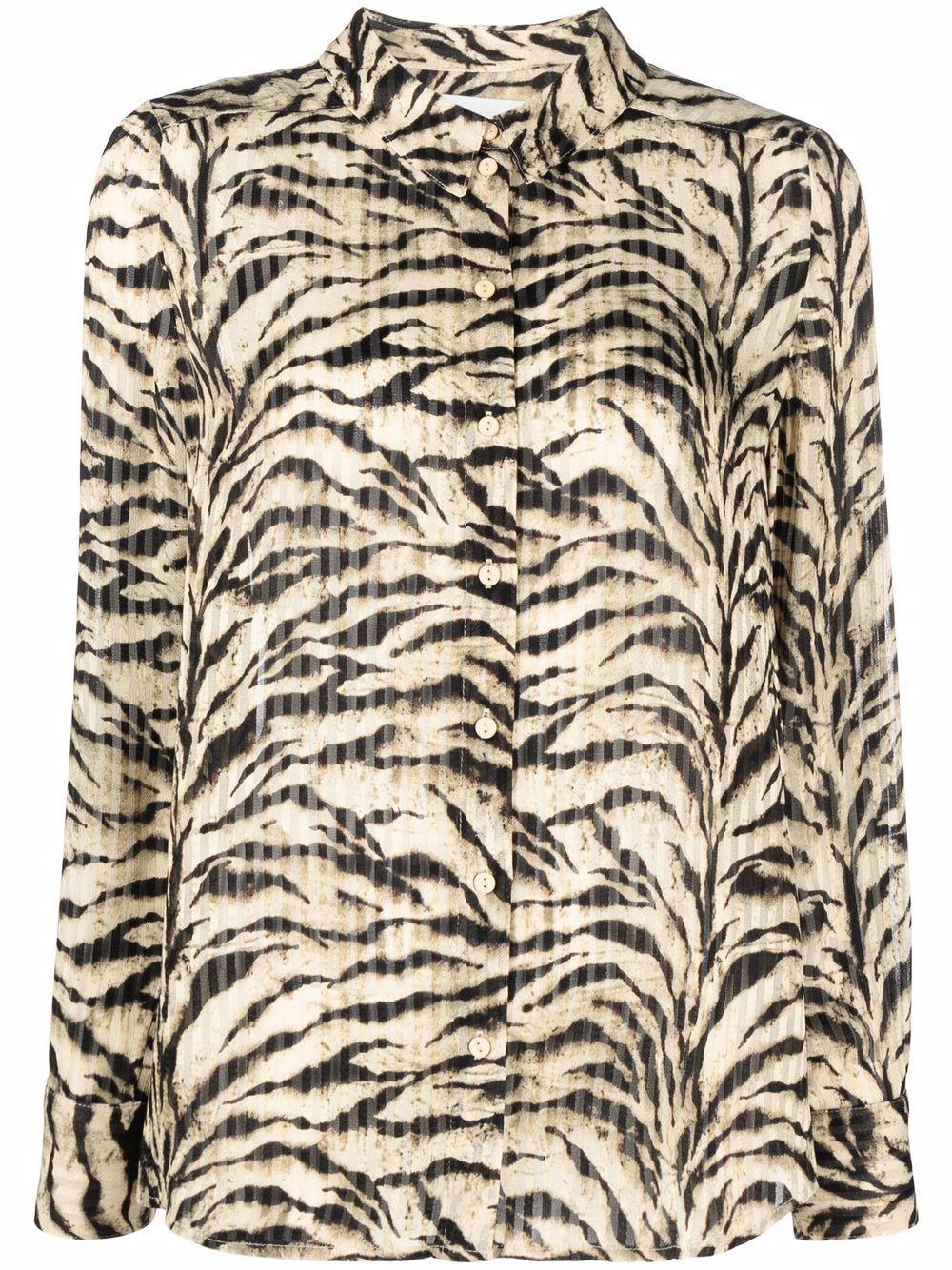 レディース ナチュラル タイガープリント シャツ Zdravodaste Org