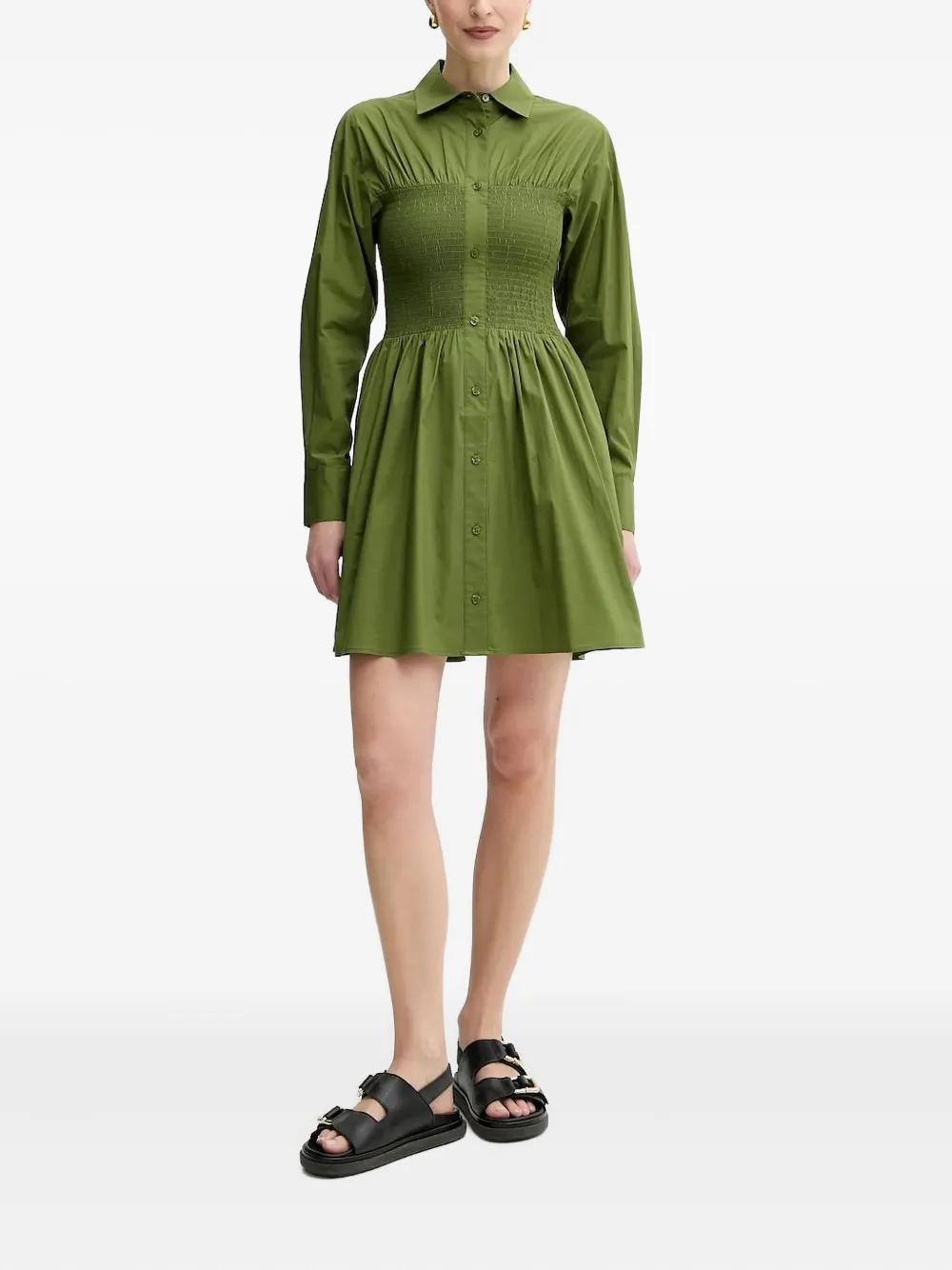 Vestido camisero fruncido MICHAEL Michael Kors de color Verde Lyst