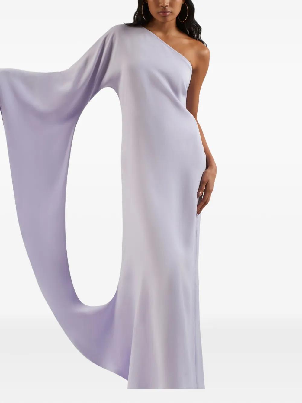 taller marmo one shoulder dress TALLER MARMO One-shoulder asymmetrical fringed stretch-jersey midi dress