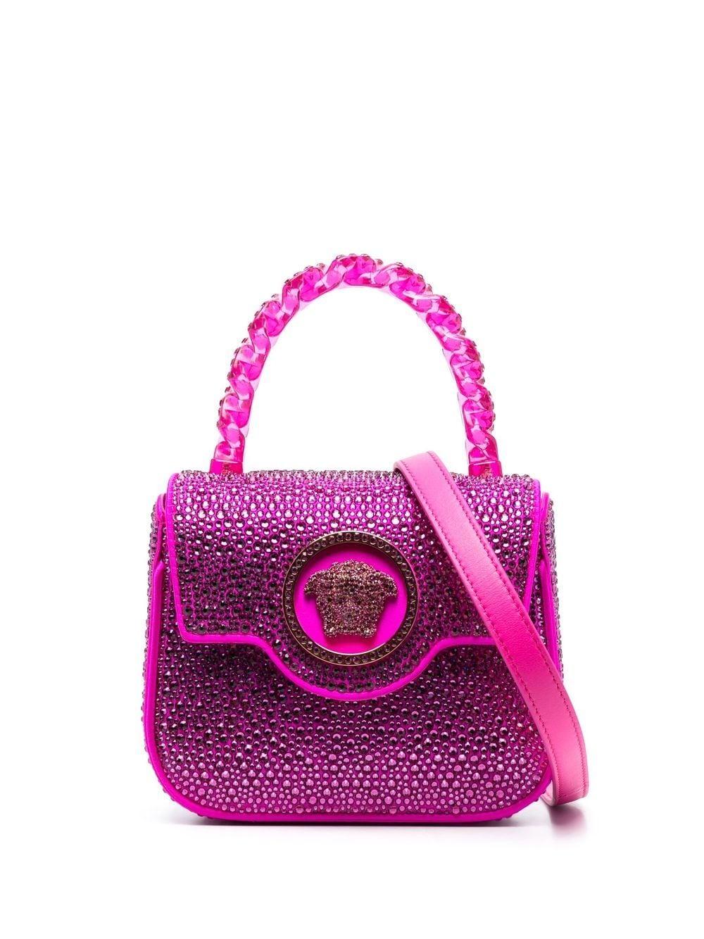 Versace La Medusa Crystal Mini Bag in Pink | Lyst