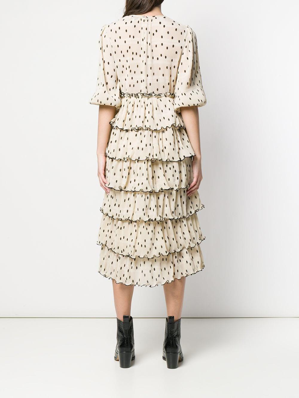 Ganni lowell dress top in tapioca spot