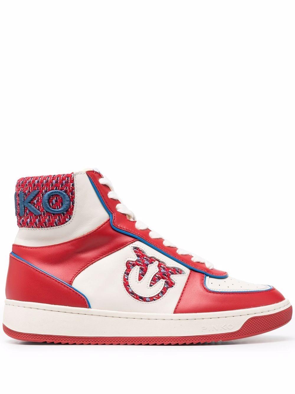 Pinko full strass leather high basket sneakers – Italy Station