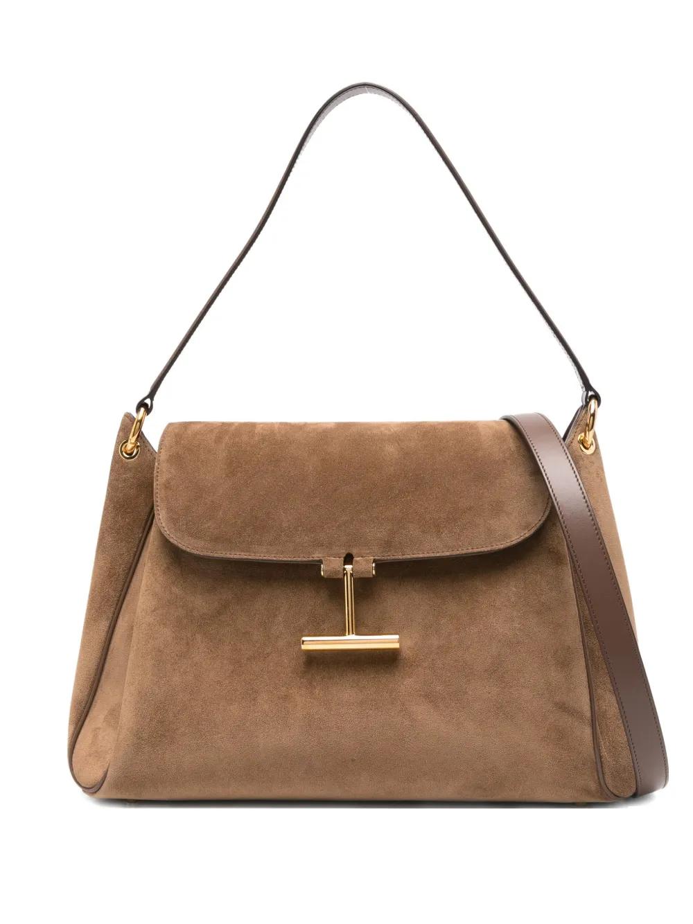 ショルダーバッグ・ポシェット TOM FORD Leather shoulder bag logo CHOCOLATE Tom Ford Shoulder bags for Women | Online Sale up to 69% off