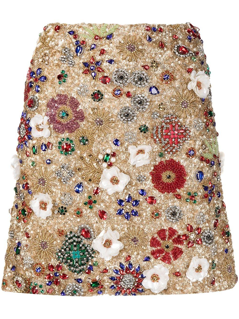 Rachel Gilbert Francesca Sequin-embellished Skirt in Natural | Lyst
