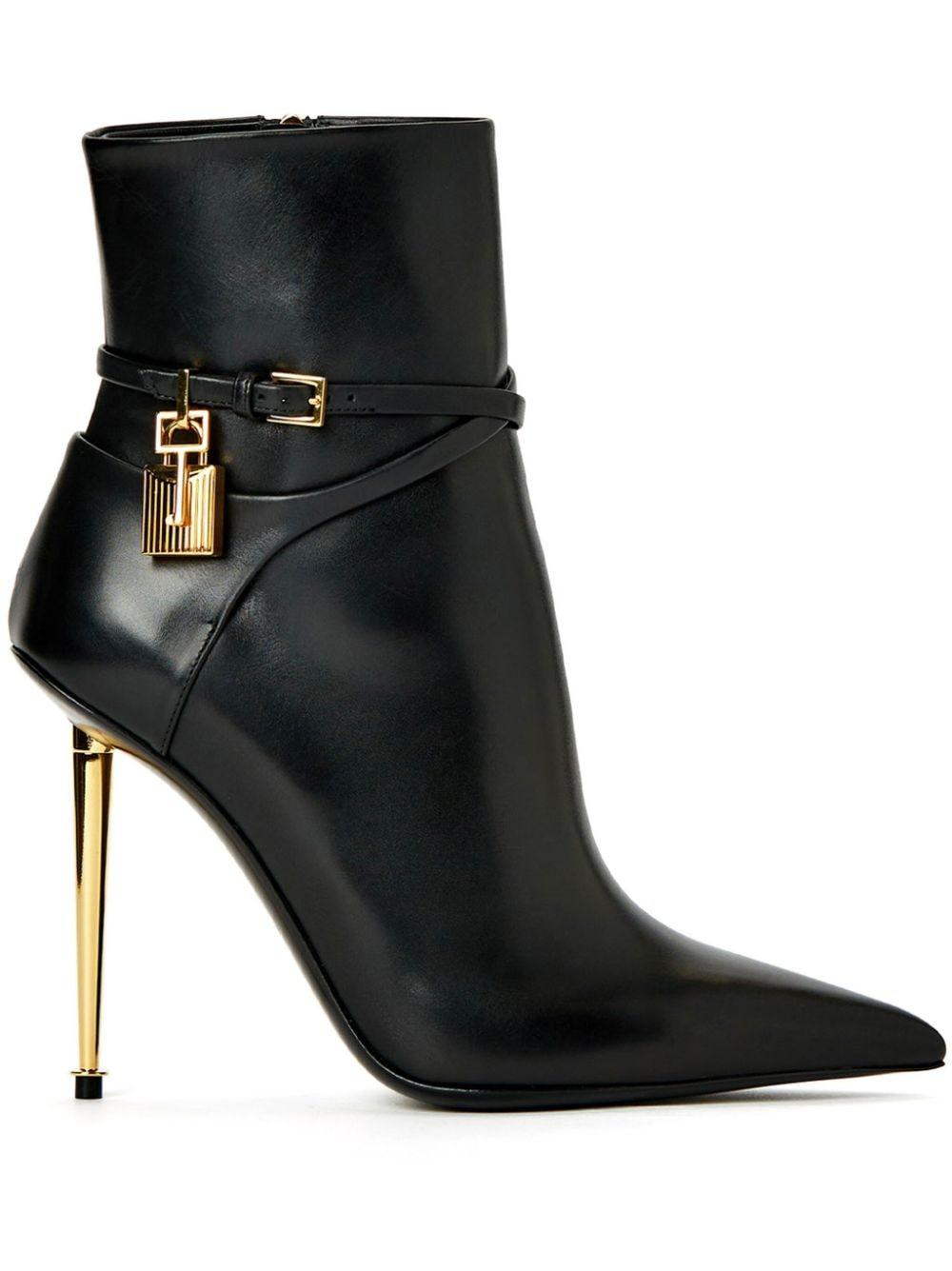 Tom Ford 120mm Padlock Stiletto Boots in Black | Lyst