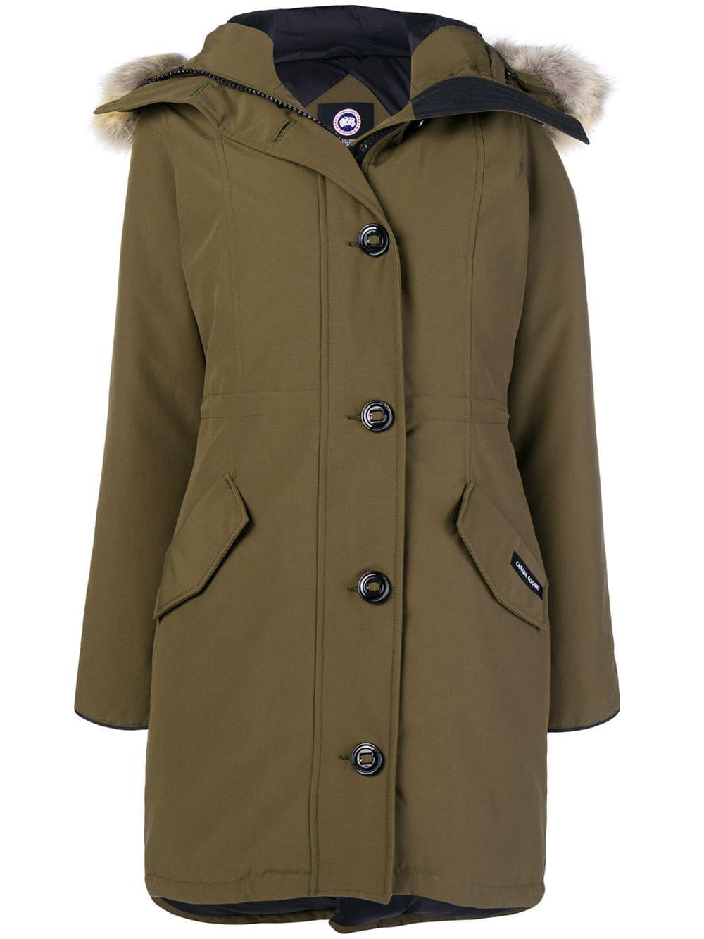 Canada Goose Cotton Rossclair Fusion Fit Fur-trimmed Parka in Military Green (Green) - Lyst