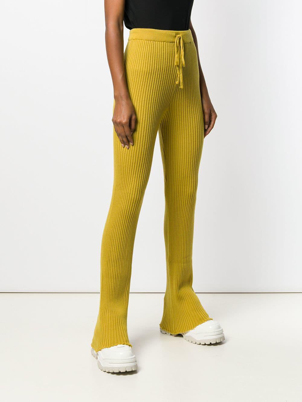 yellow knit pants