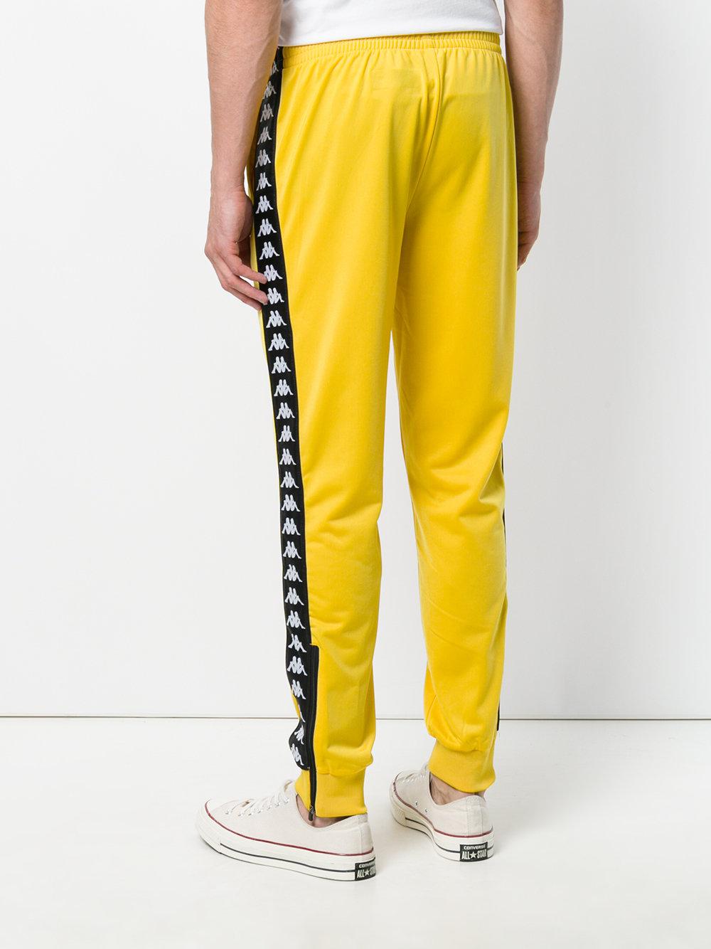 Kappa Side Stripe Track Pants in Yellow 