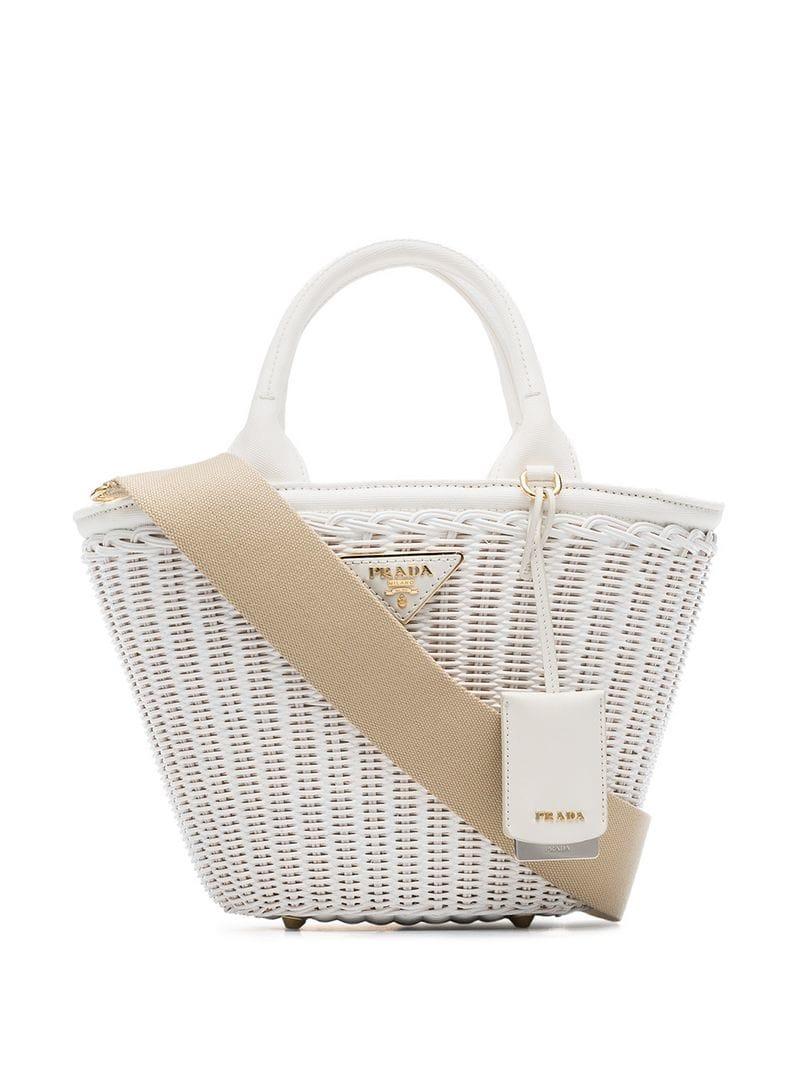 prada straw bucket bag