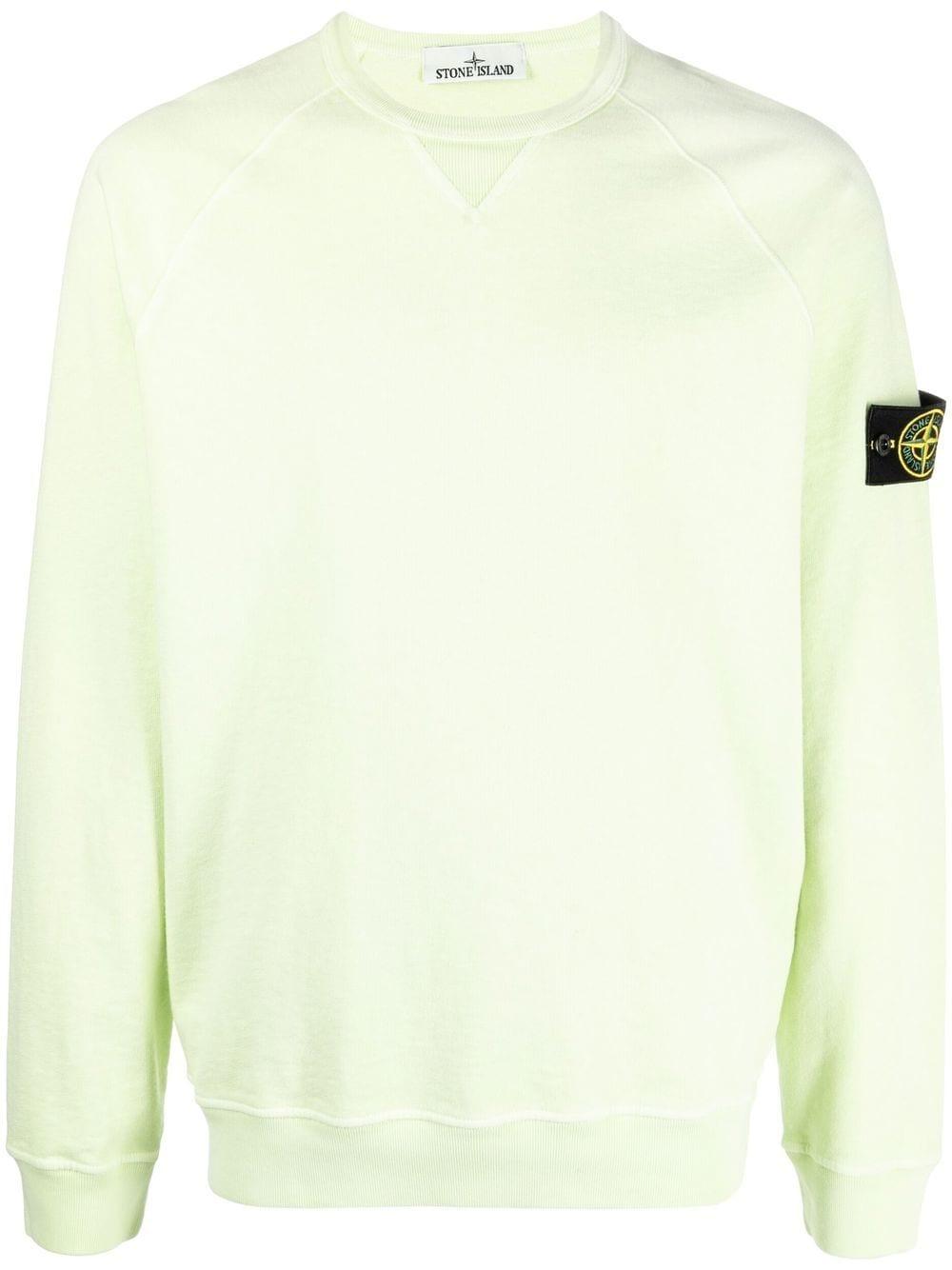 Stone Island Lime Cotton Sweatshirt in White for Men | Lyst