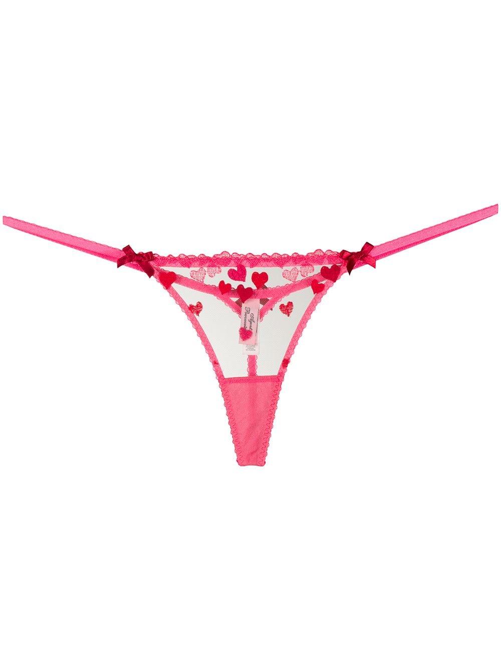 Agent Provocateur Heart-pattern Thong in Pink - Lyst