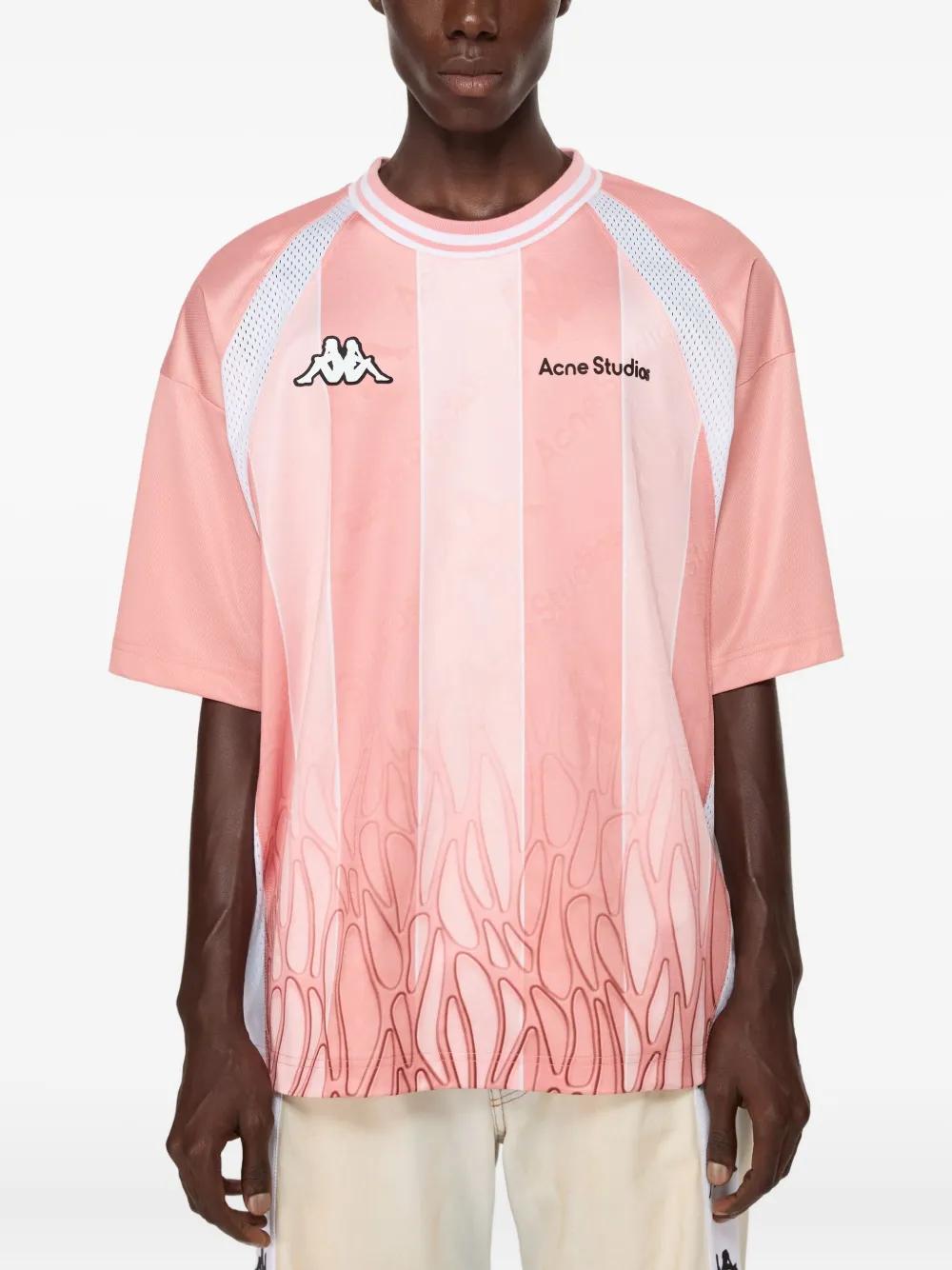 Acne Studios X Kappa Logo T-Shirt in Pink | Lyst