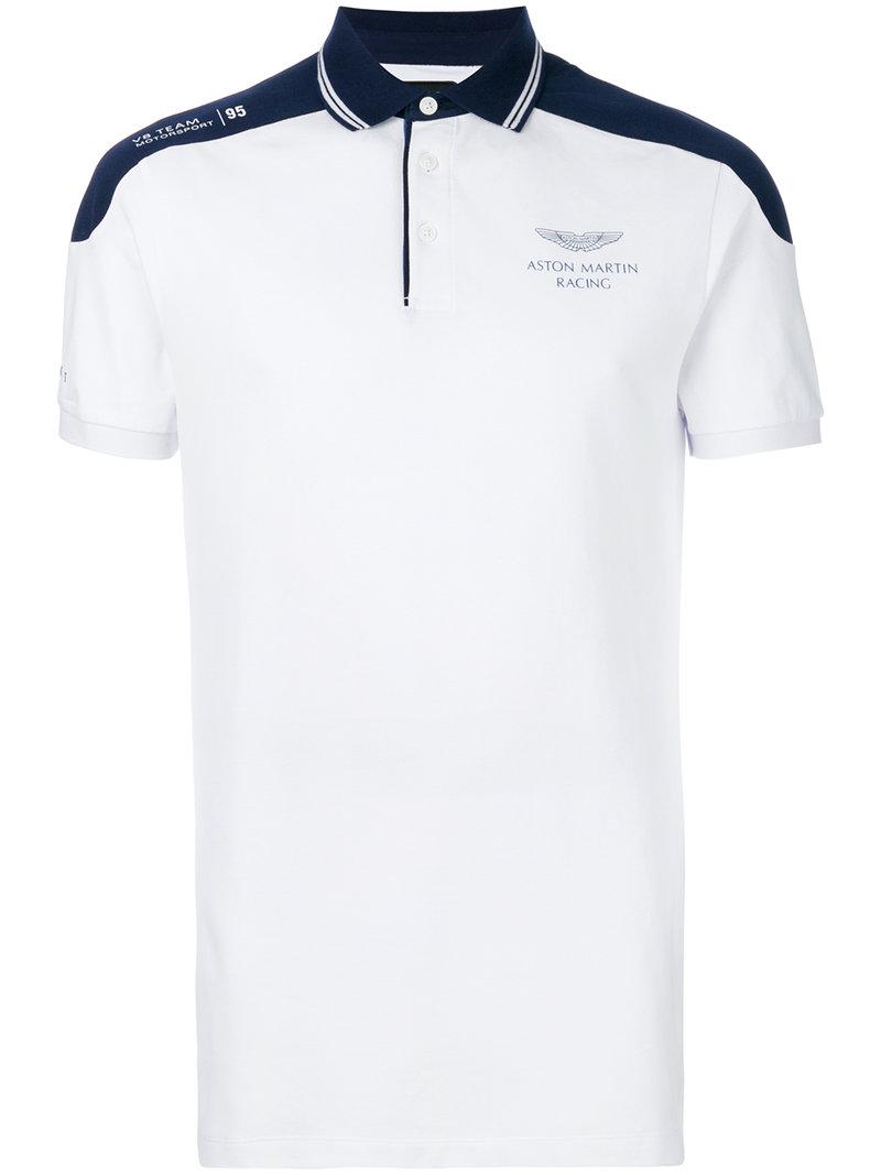 Hackett Cotton Aston Martin Racing Polo Shirt in White for Men | Lyst