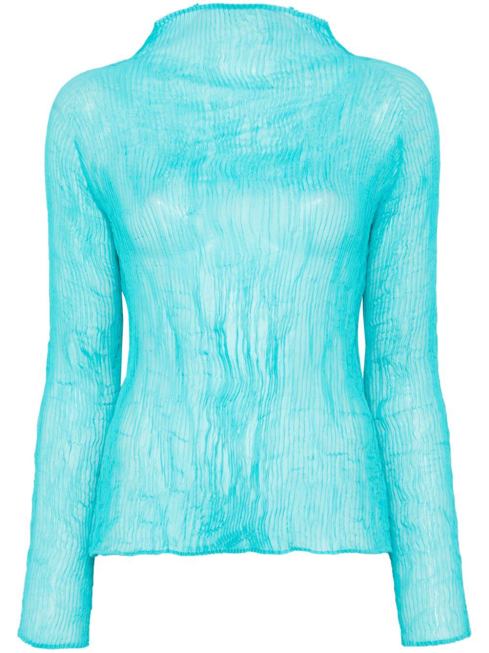 Issey Miyake レディース ブルー Chiffon Twist 2 トップ トップス