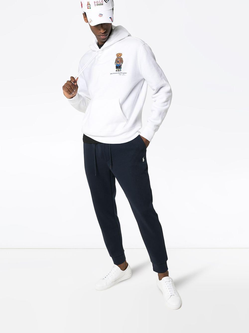 Polo Ralph Lauren Teddy Bear Logo Print Hoodie in White for Men | Lyst