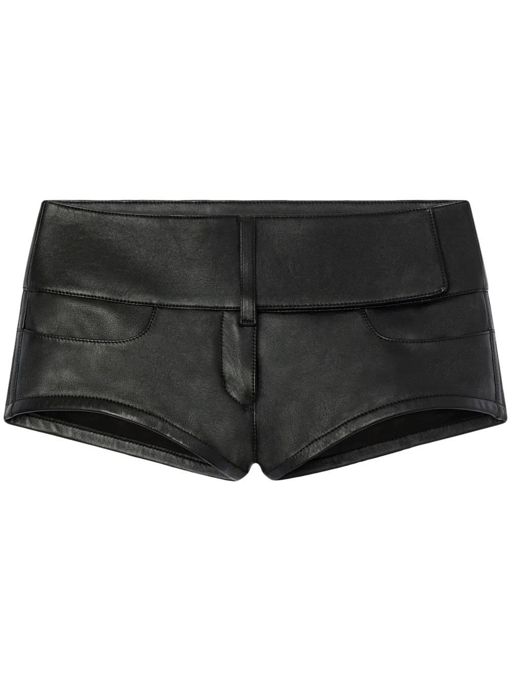 Courreges Buckle Zipped Vinyl Mini Shorts in Black | Lyst