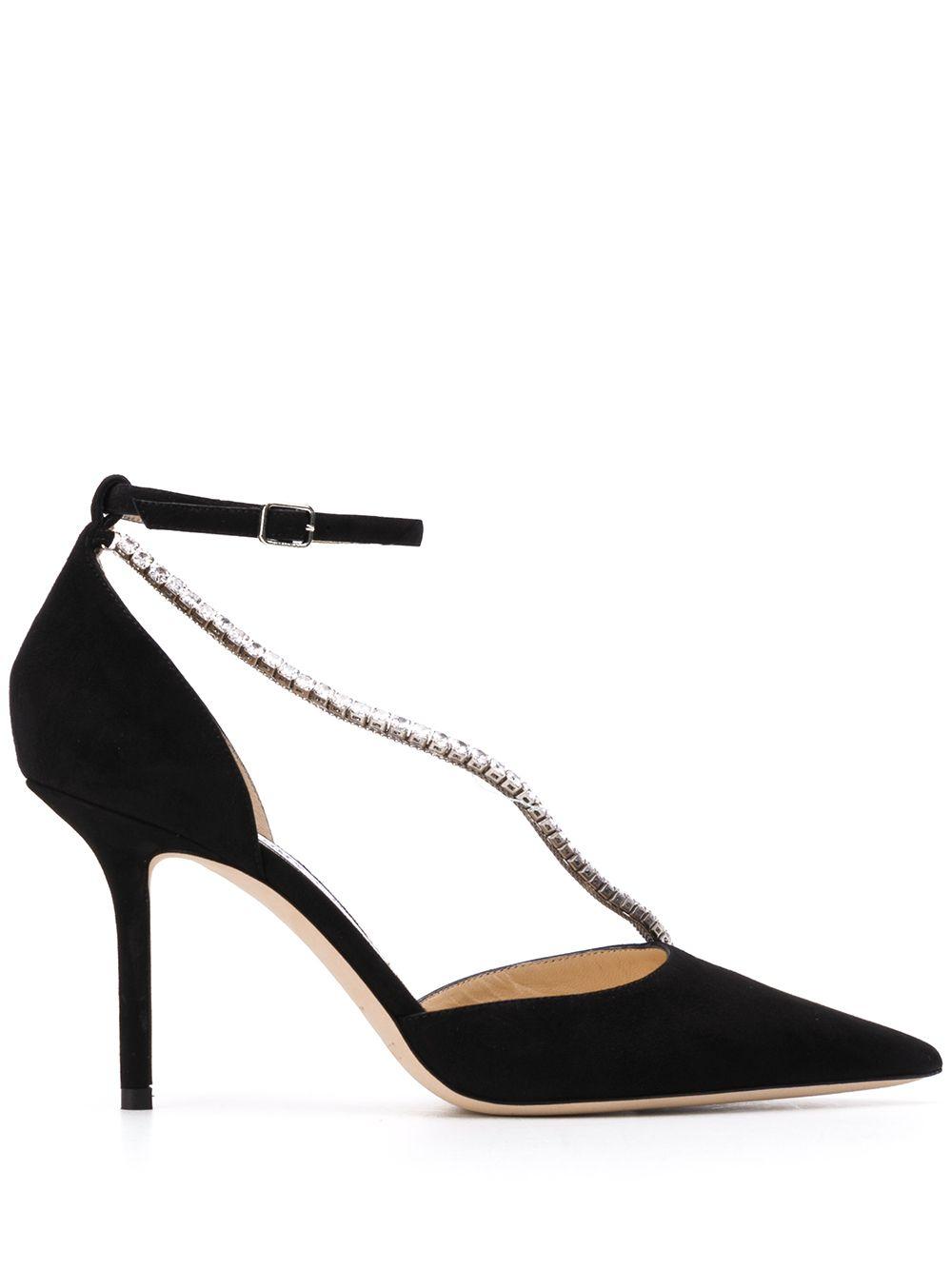 Jimmy Choo Talika 85mm Crystal-embellished Pumps in Black - Lyst