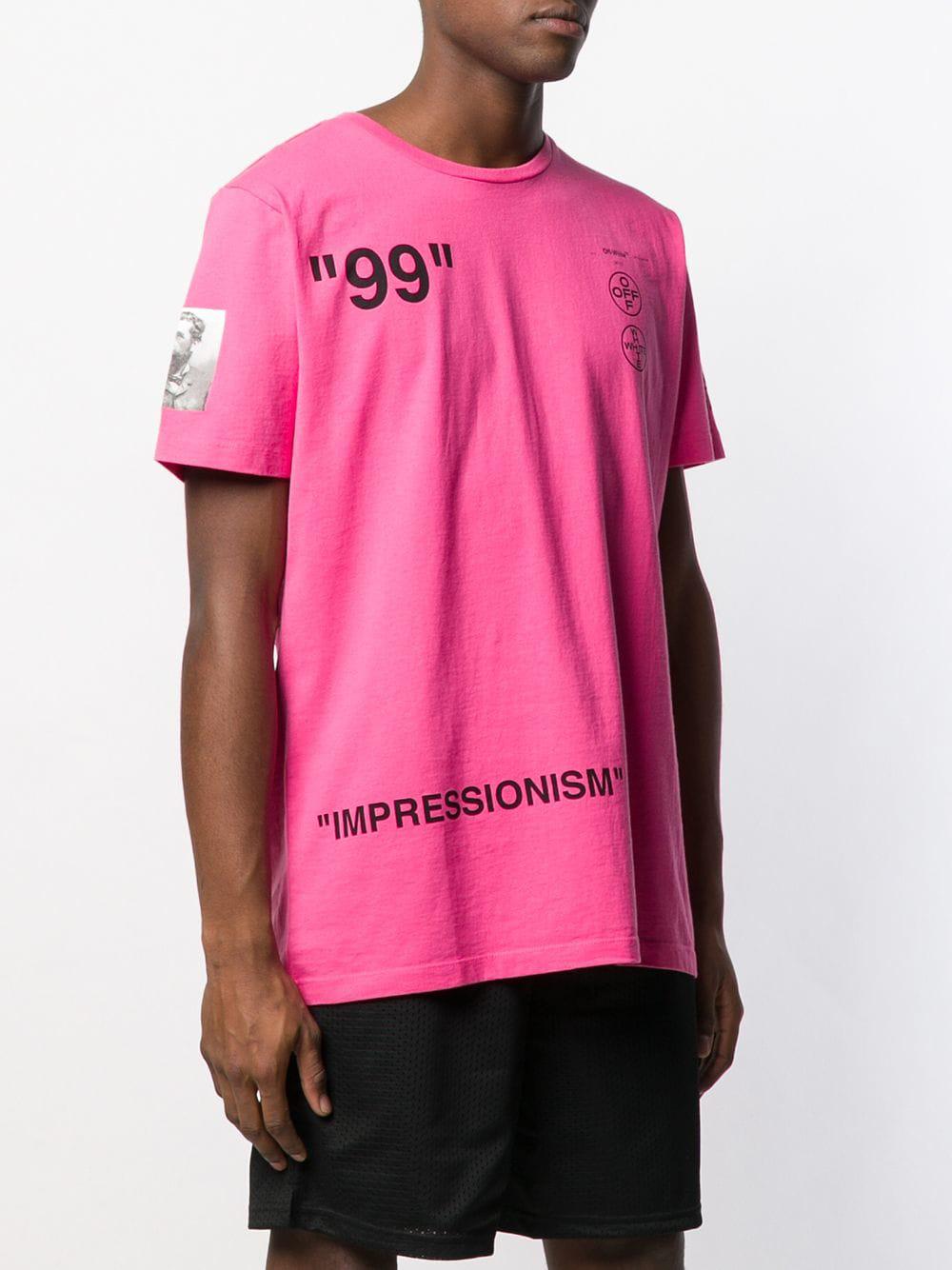 Off-White c/o Virgil Abloh Pink Impressionism Boat T-shirt for Men 