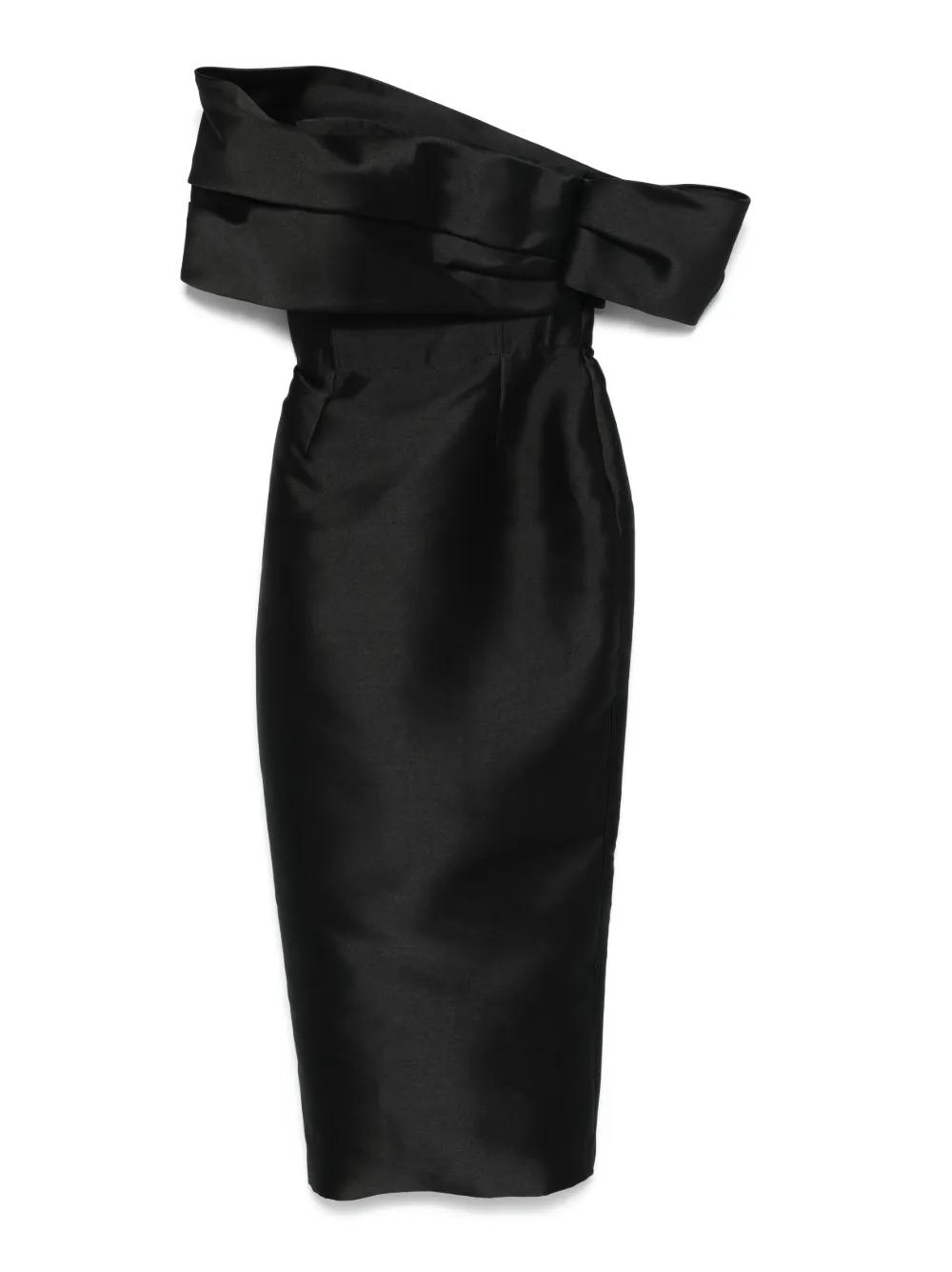 Solace London Mirla Midi Dress in Black | Lyst