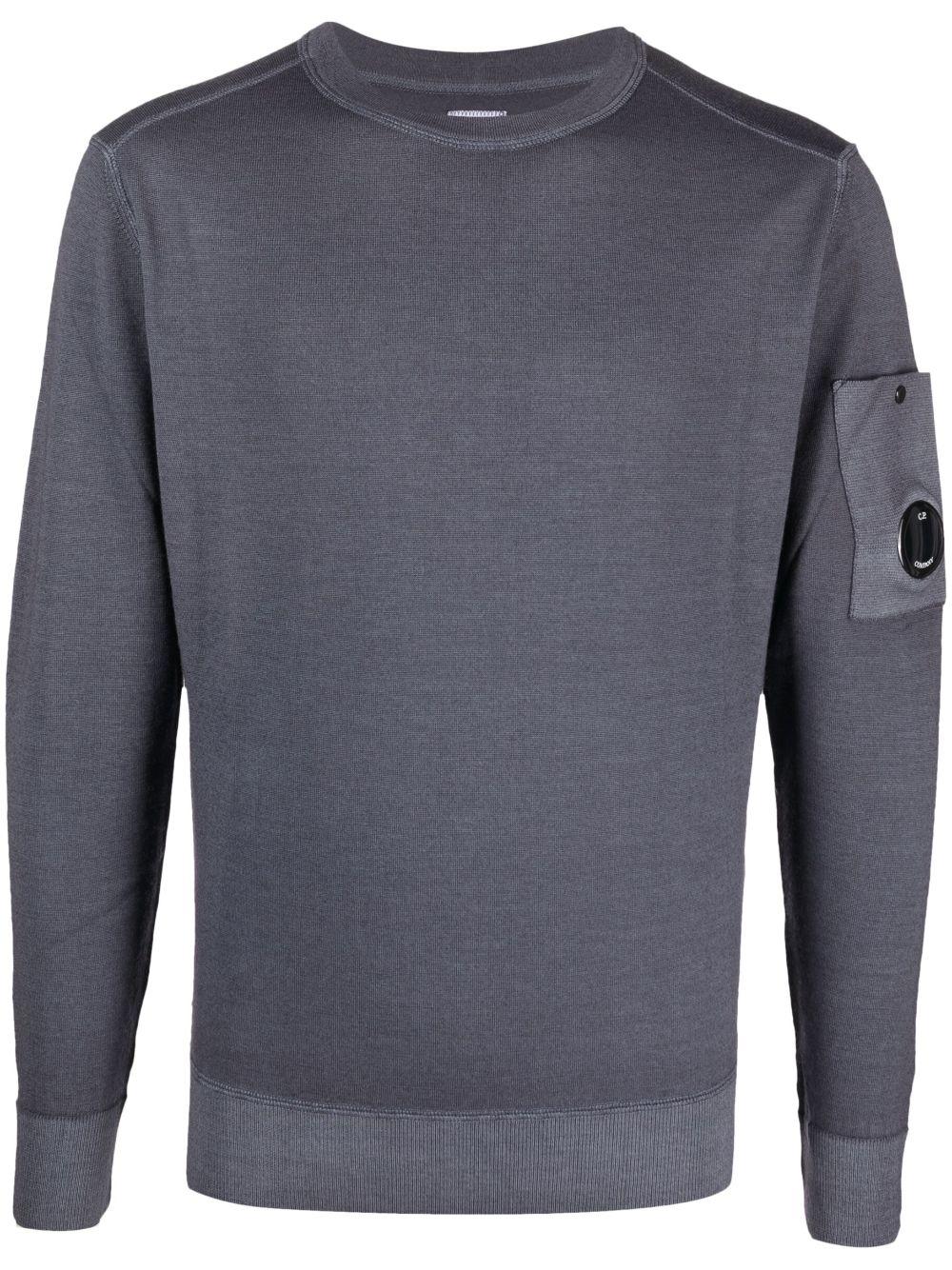C.P. Company Lens-detail Long-sleeve Wool Sweatshirt in Blue for Men | Lyst