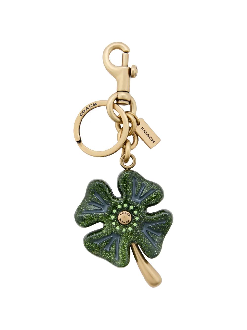 COACH Four Leaf Clover Keyring in Green | Lyst UK