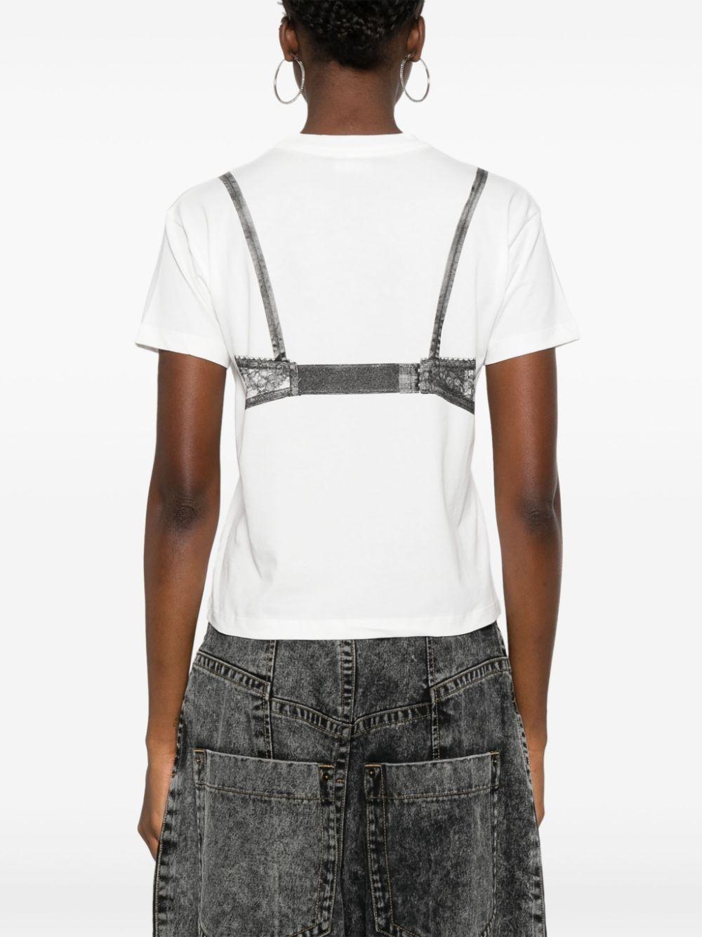 VAQUERA Bra-print Cotton T-shirt in Grey | Lyst Canada