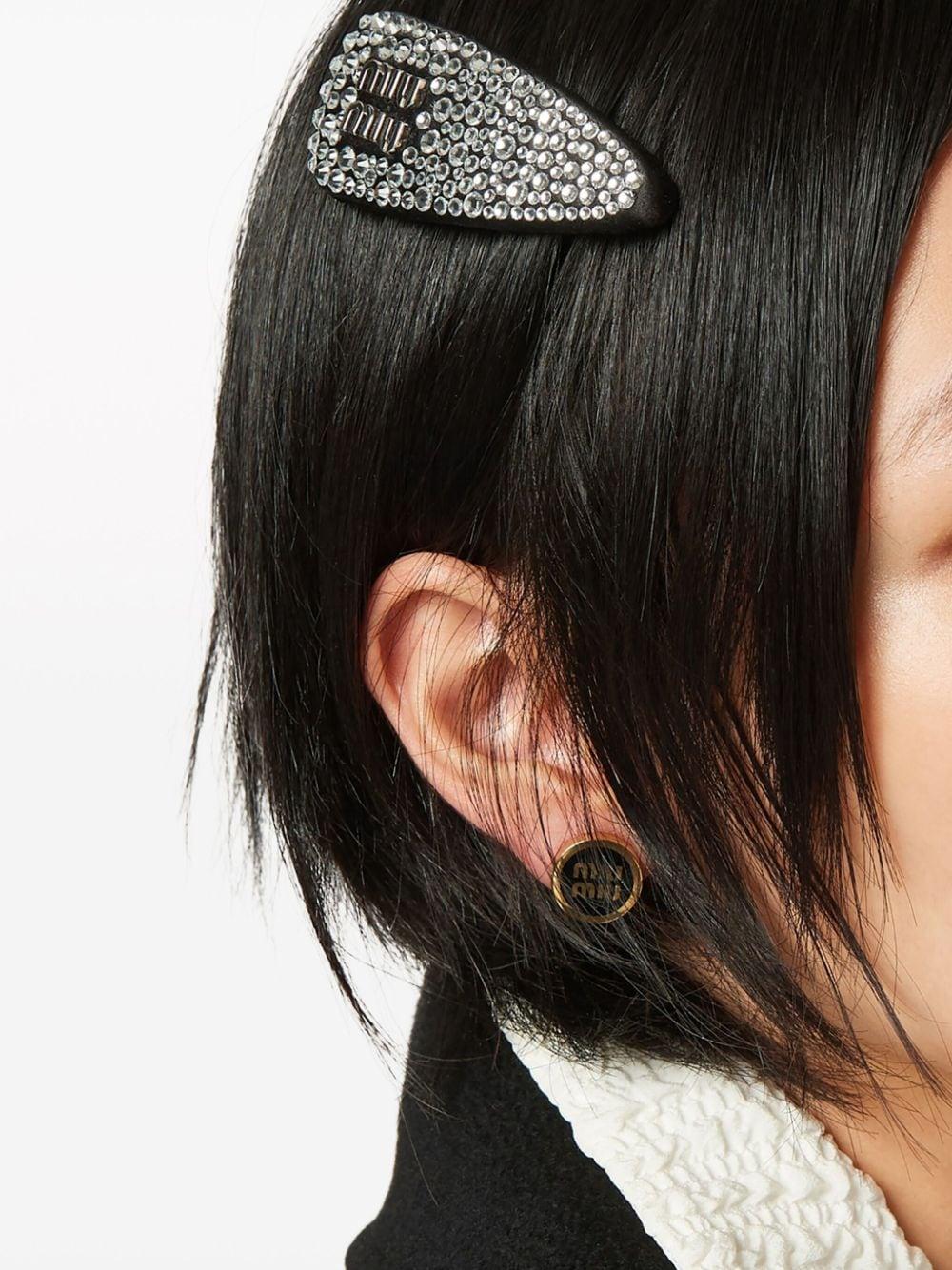 Miu Miu Duchesse Crystal-embellished Hair Clip in Black | Lyst Miu Miu Duchesse Crystal-embellished Hair Clip in Black | Lyst