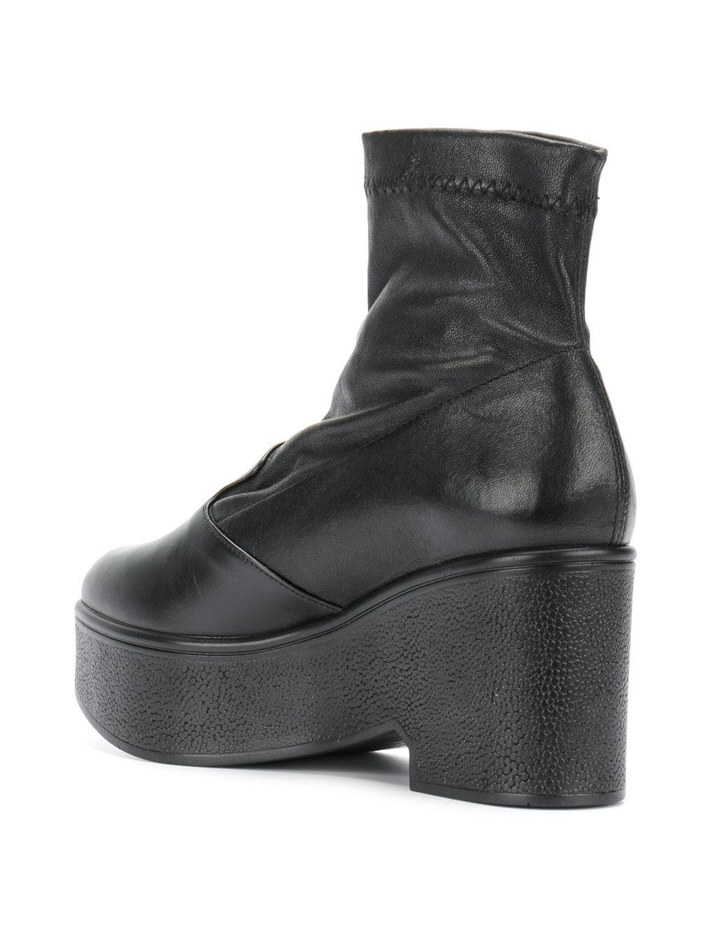 stretch platform ankle boots