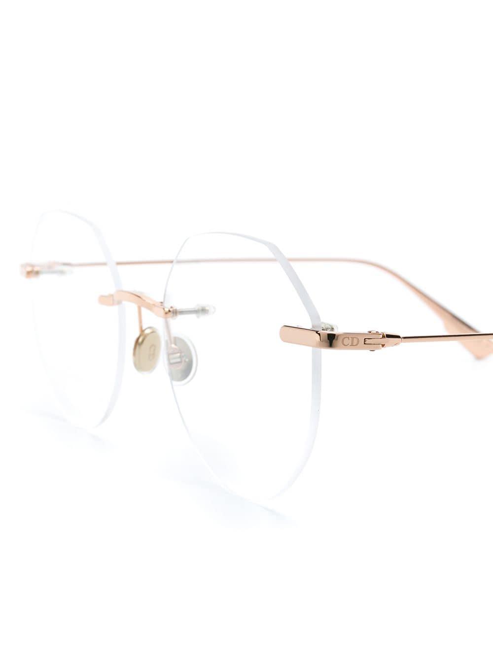 Dior Rimless Round Shaped Glasses in Metallic | Lyst