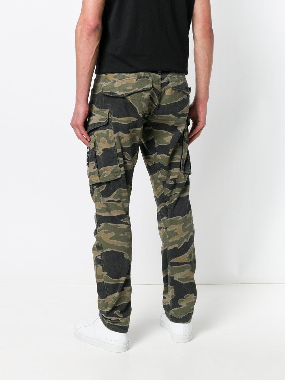 G-Star RAW Cotton Camouflage Cargo Trousers in Green for Men - Lyst