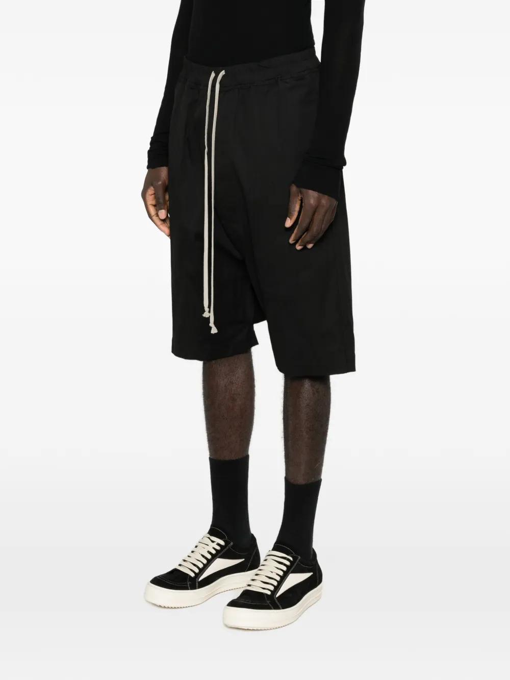 Rick Owens Drawstring Drop-Crotch Shorts in Black for Men | Lyst