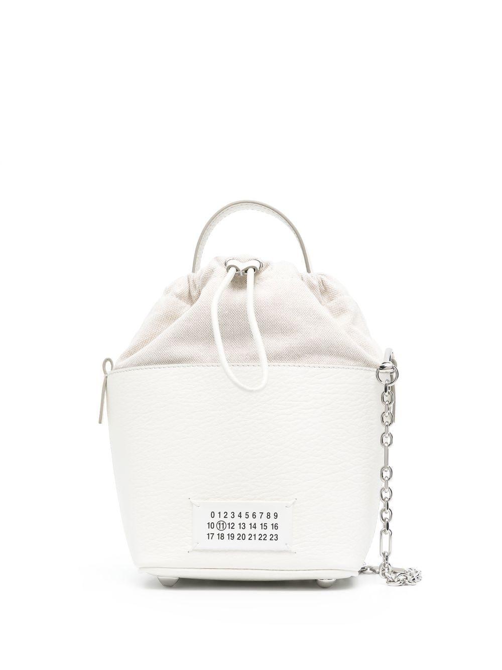 Maison Margiela 5ac Leather Bucket Bag in White | Lyst