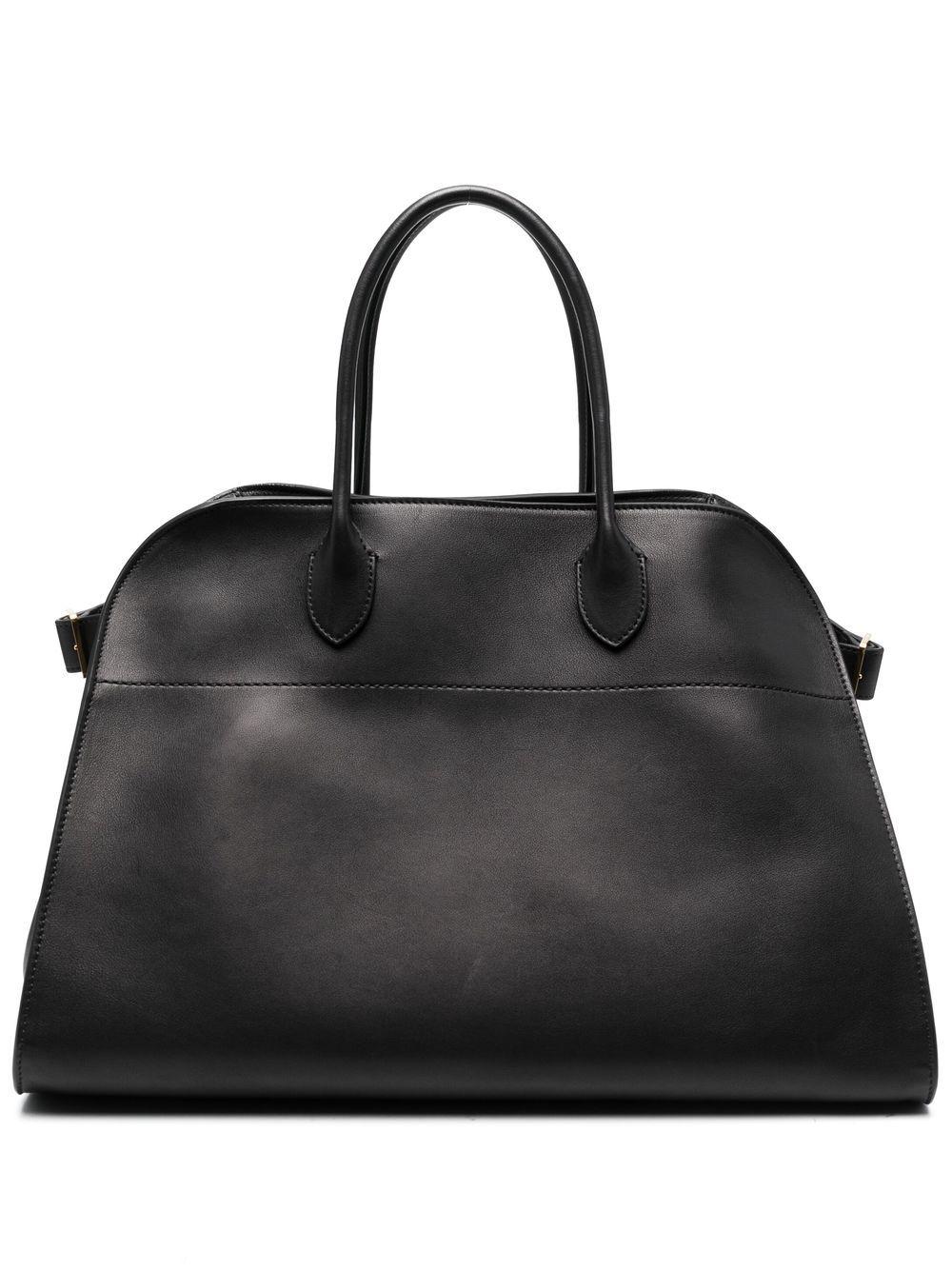 The Row Oversized Leather Tote Bag in Black | Lyst