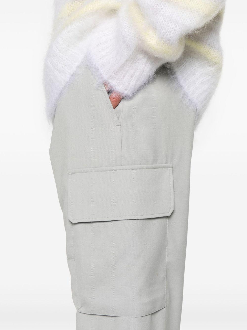 Marni メンズ ホワイト デコラティブステッチ カーゴパンツ Marni メンズ ホワイト デコラティブステッチ カーゴパンツ