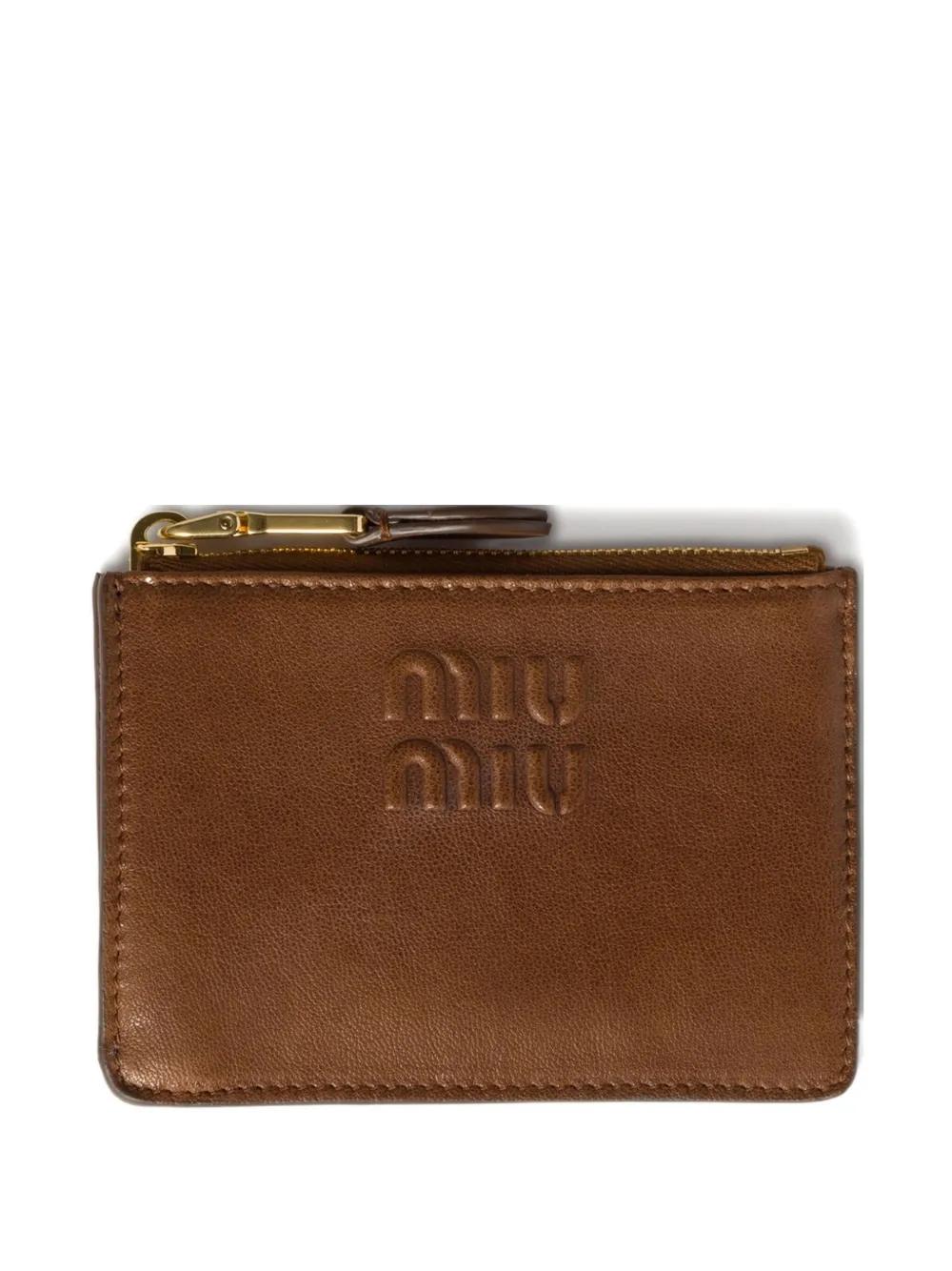 財布・小物その他 Miu Miu Brown Lamb Leather Card Case Miu Miu Lamb Leather Card Case in Brown | Lyst