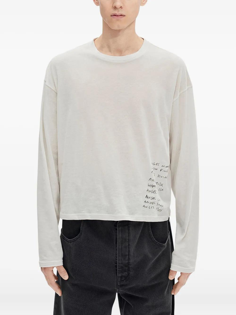 Ann Demeulemeester Bike Printed Long-Sleeve T-Shirt in White for