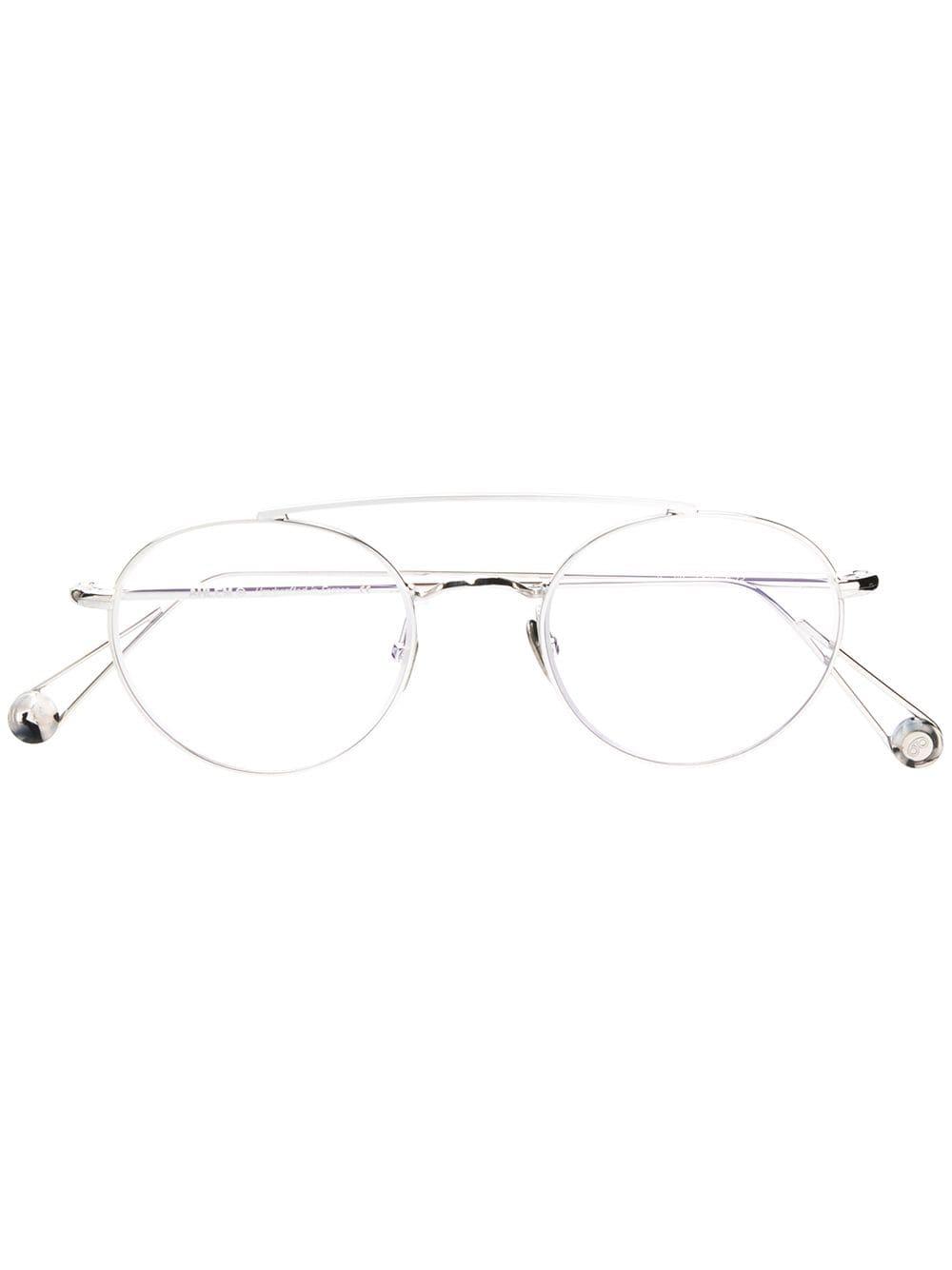 AHLEM シルバー ラウンドメガネcoluche（white gold）