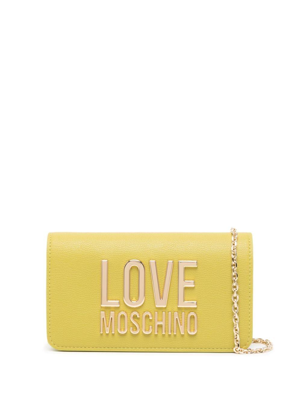Love Moschino Logo-lettering Crossbody Bag in Yellow | Lyst