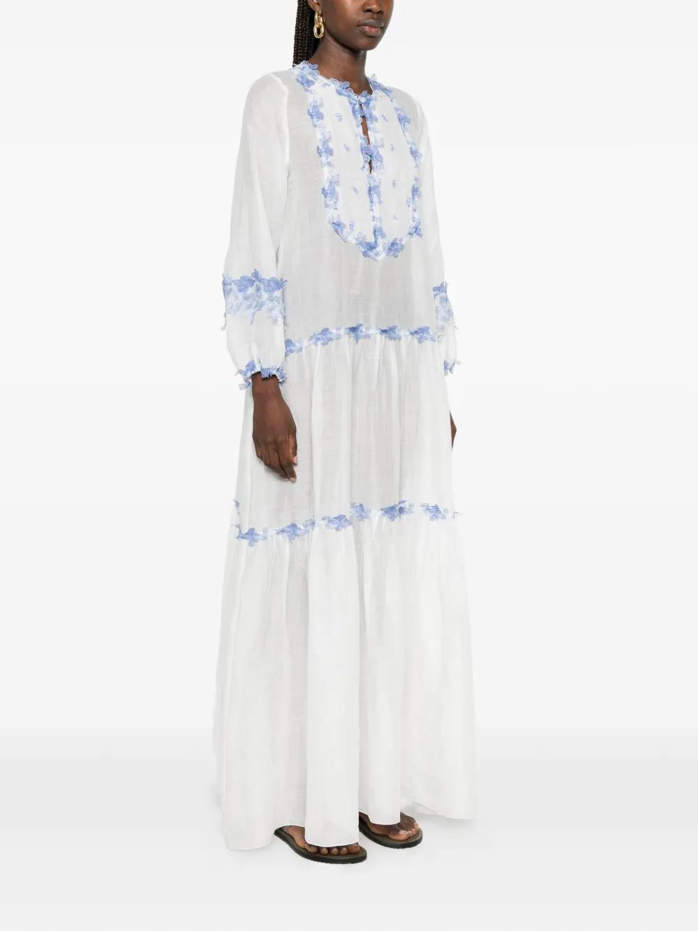 sachin and babi light blue dress ZARA WOMAN OYSTER White Embroidered Floral Maxi Dress Bnwt Size L 79.99