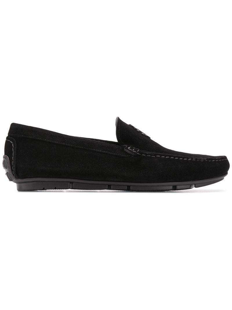 Roberto Cavalli Suede Loafers in Black for Men | Lyst