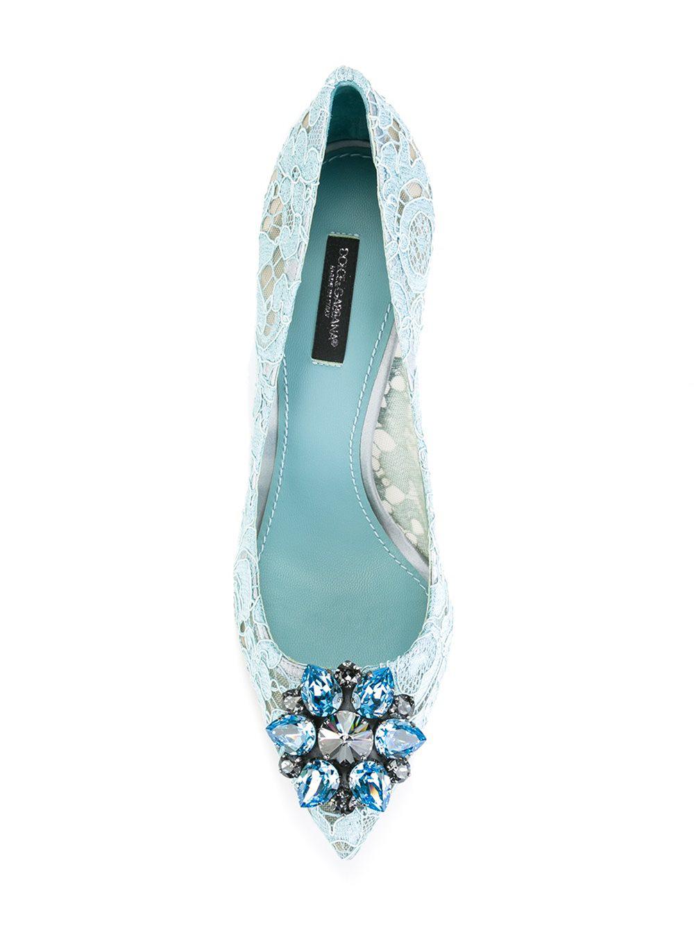 Dolce & Gabbana Bellucci Lace 90mm Pumps in Blue Lyst