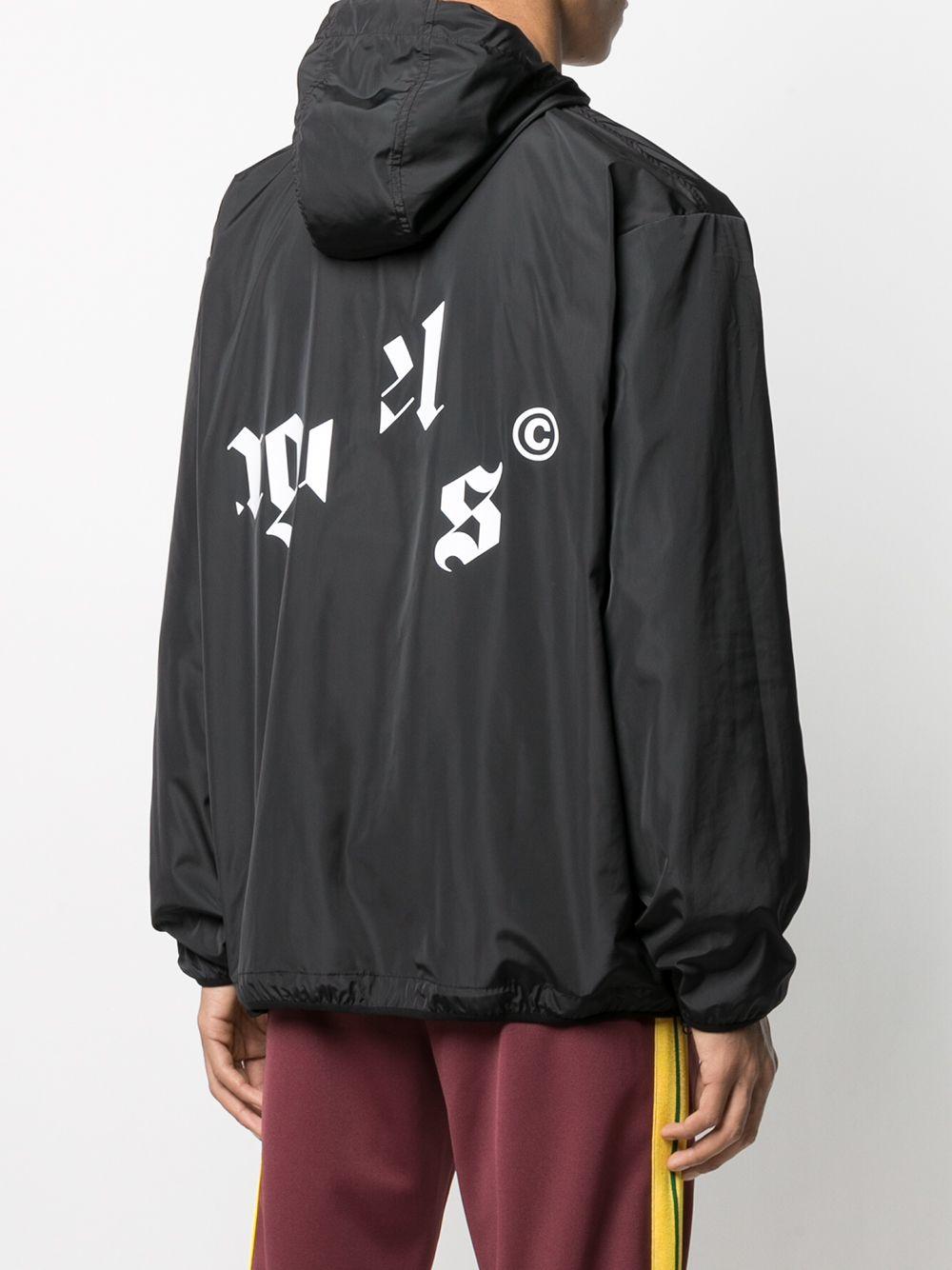 Palm Angels Logo Print Zip-up Jacket in Black for Men - Lyst