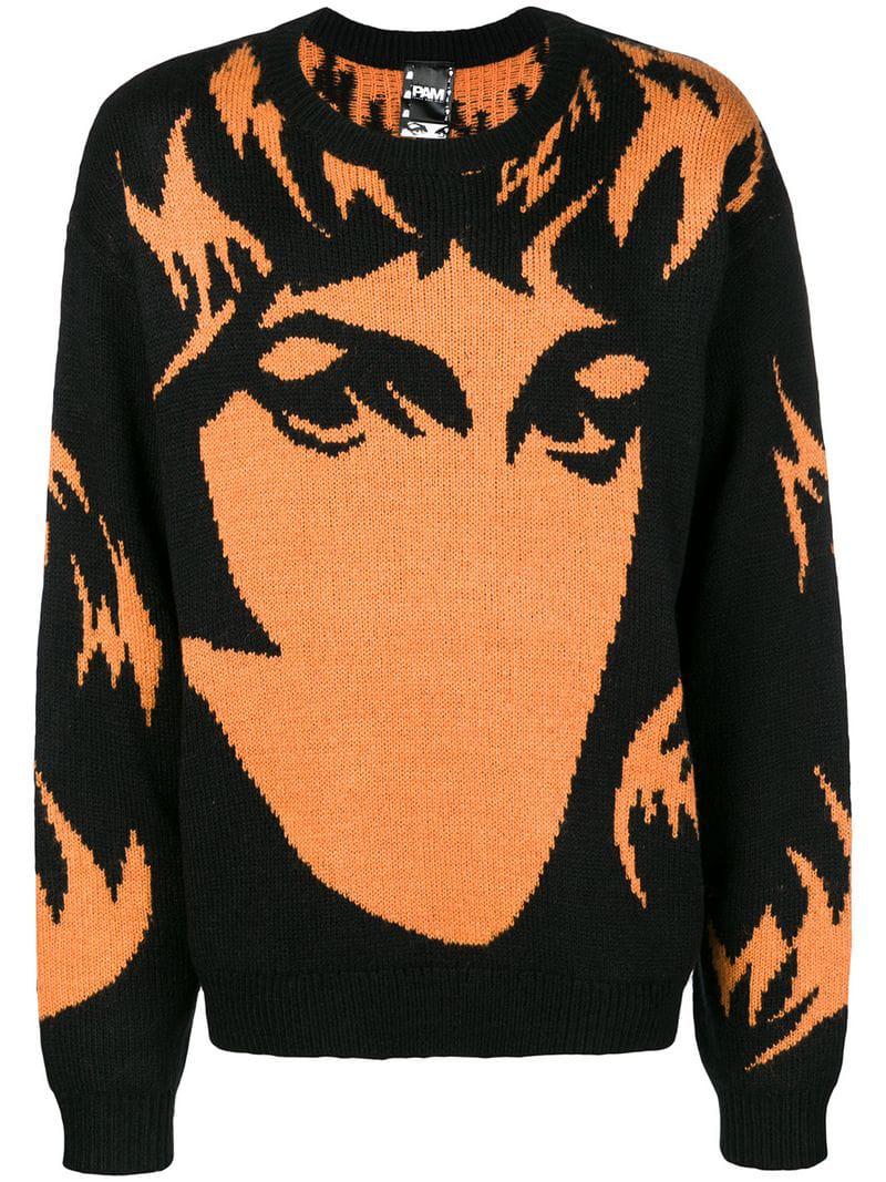 black printed sweater