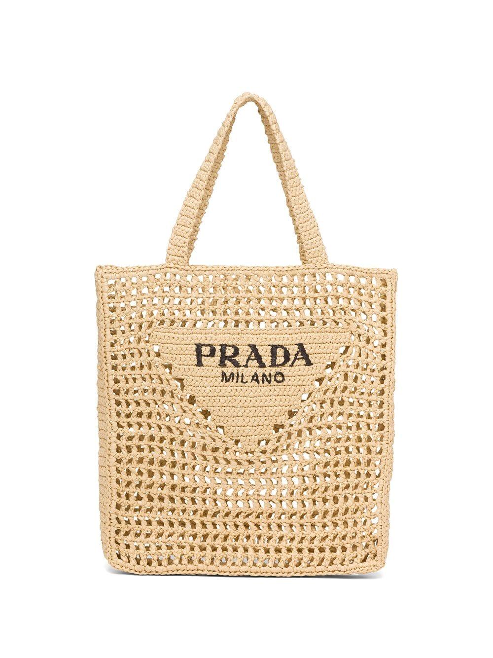 prada tote straw