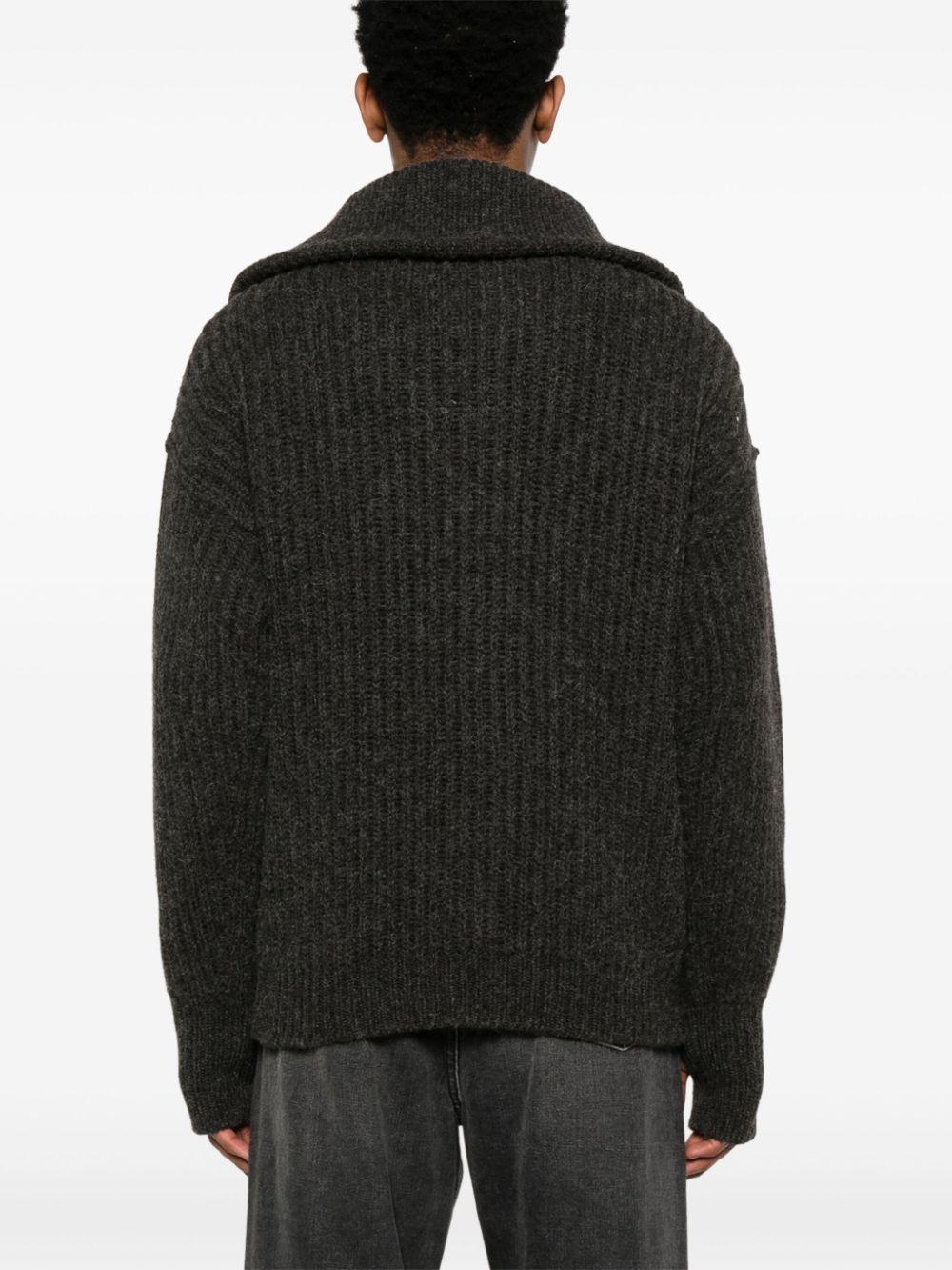 Lemaire メンズ ブラック ジップアップ カーディガン セーター