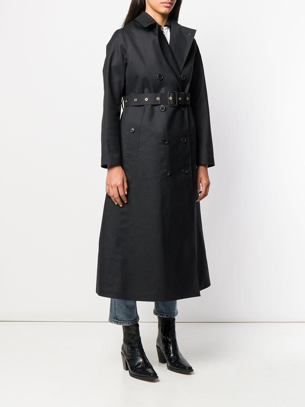 Mackintosh Montrose Black Bonded Wool & Mohair Long Trench Coat | Lr ...