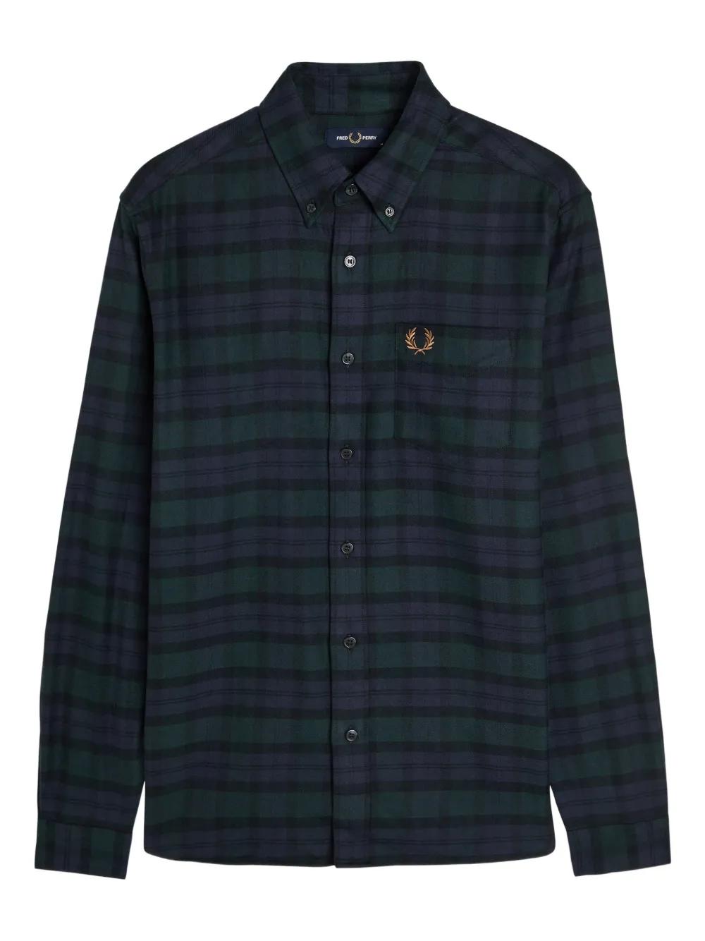 Chemise boutonnée homme Fred Perry noire et blanche à Chemise boutonnée homme Fred Perry noire et blanche à