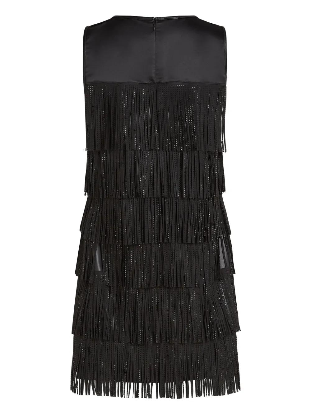 black leather off shoulder dress Women's Something to Behold Black Faux Leather Short Sleeve Belted Midi Dress | Size: S main image 1