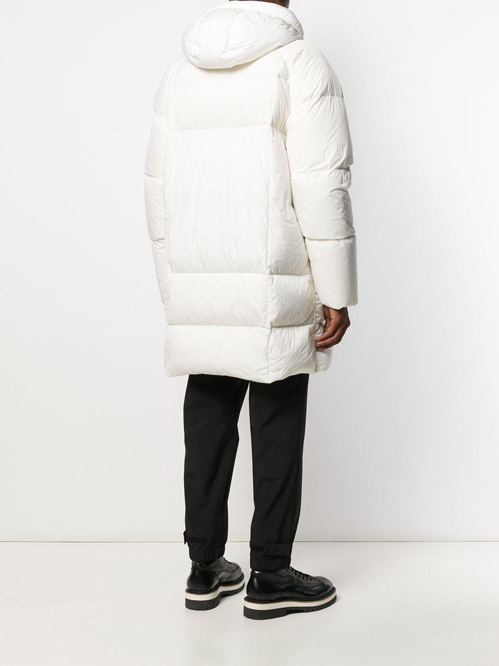 Stone Island Synthetic Hooded Puffer Coat in White for Men - Lyst