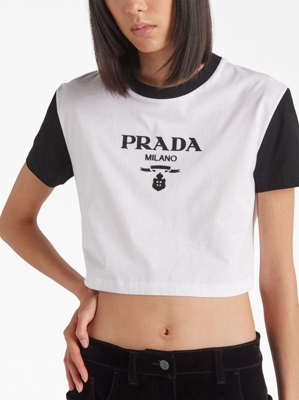 Milano Women Crop Top O-Neck Vintage Graphic T-Shirt